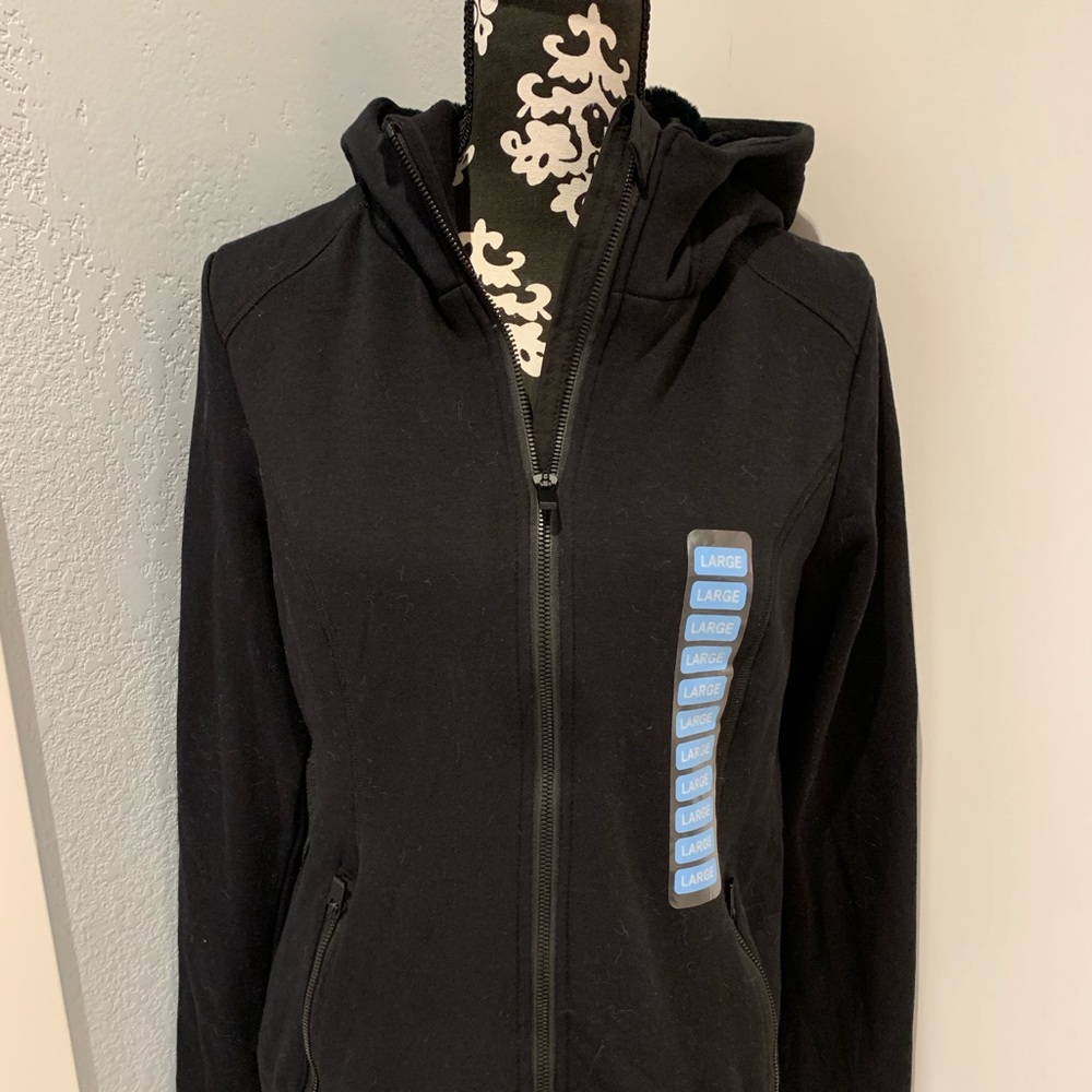Active Life fur lined hoodie black